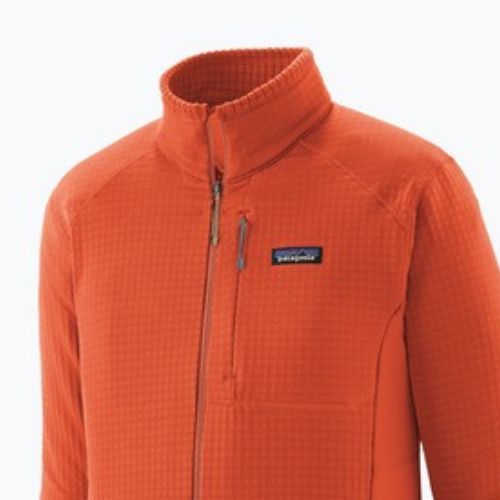 Кофта флісова чоловіча Patagonia R1 Hybrid coal orange