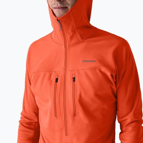 Кофта чоловіча Patagonia R1 Ultralight Hoody coal orange