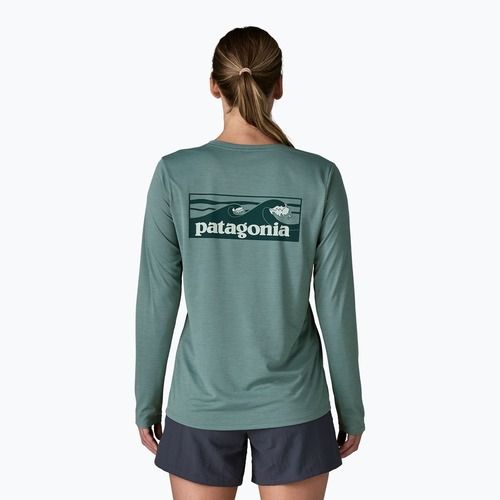 Лонгслів жіночий Patagonia Capilene Cool Daily Shirt - Boardshort Logo blue sage/light blue sage x-dye