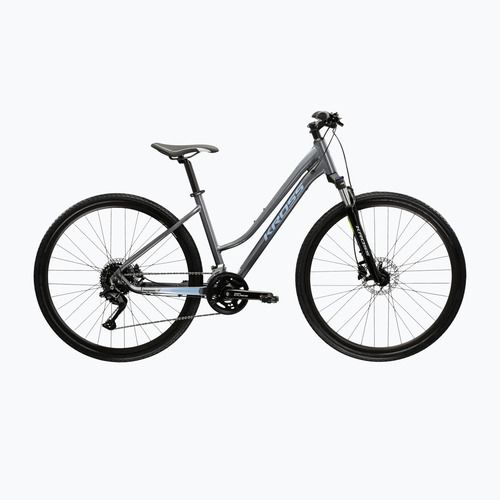 Велосипед кросовий жіночий KROSS Evado 5.0 W сірий/блакитний/глянець
