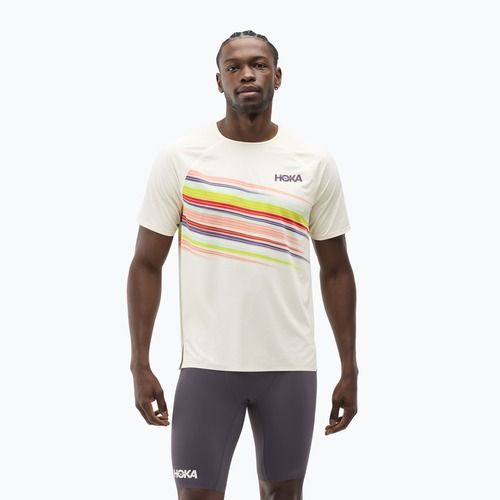 Футболка для бігу чоловіча HOKA Race Day alabaster flare