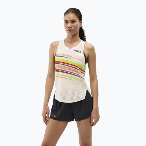 Футболка для бігу жіноча HOKA Race Day Singlet alabaster flare
