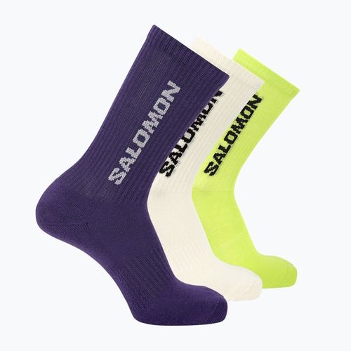Шкарпетки Salomon Everyday Crew 3 pairs vanilla ice/acid lime/deep blue
