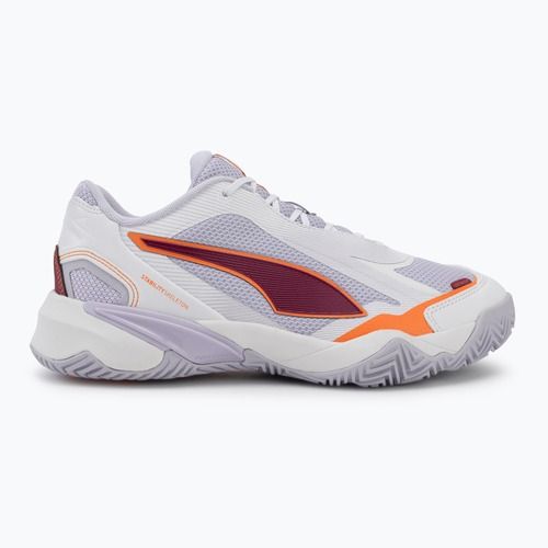 Кросівки гандбольні жіночі PUMA Solarstrike 4 puma white/heat fire/lilac crush berry