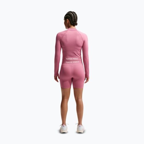 Шорти для тренувань жіночі Nike Pro Seamless High Waisted Biker 5" peony/white