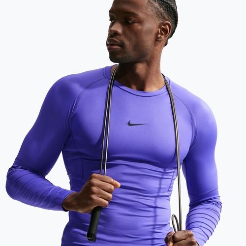 Лонгслів для тренувань чоловічий Nike Pro Dri-Fit Tight Fitness persian violet/black