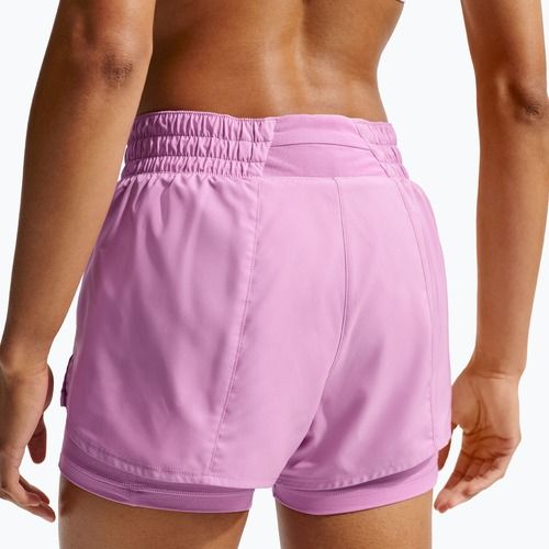 Шорти для бігу жіночі Nike One Dri-FIT 2IN1 light magenta/white