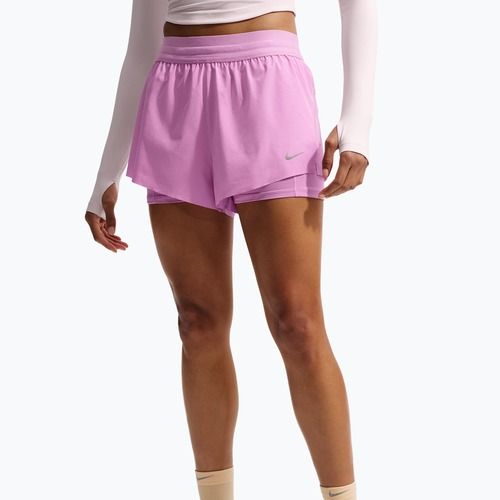 Шорти для бігу жіночі Nike Swift Mid-Rise 2in1 light magenta/light magenta