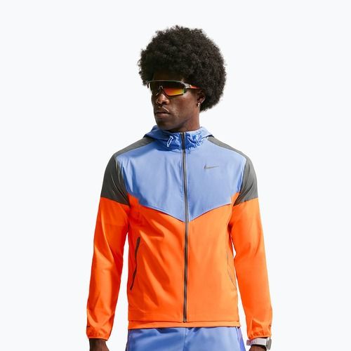 Куртка для бігу чоловіча Nike Impossibly Light Windrunner total orange/royal pulse/smoke grey