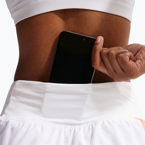 Шорти для бігу жіночі Nike Tempo Swoosh Dri-Fit Mid-Rise Brief-Lined white/orange pulse/black
