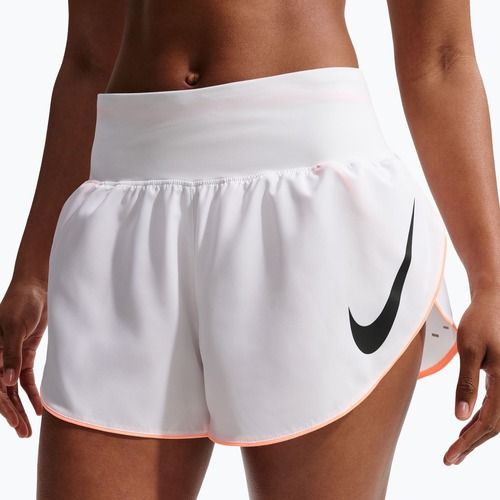 Шорти для бігу жіночі Nike Tempo Swoosh Dri-Fit Mid-Rise Brief-Lined white/orange pulse/black