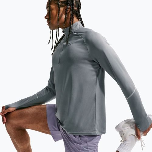 Кофта для бігу чоловіча Nike Miler Dri-Fit UV 1/2 Zip smoke grey