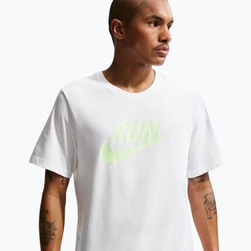 Футболка для бігу чоловіча Nike Dri-Fit Running white/barely volt