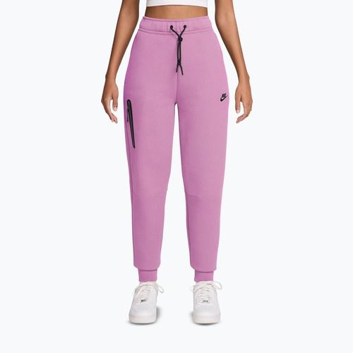 Штани жіночі Nike Sportswear Tech Fleece Mid-Rise light magenta/black