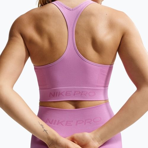 Топ для тренувань Nike Pro Seamless Dri-Fit Cropped light magenta