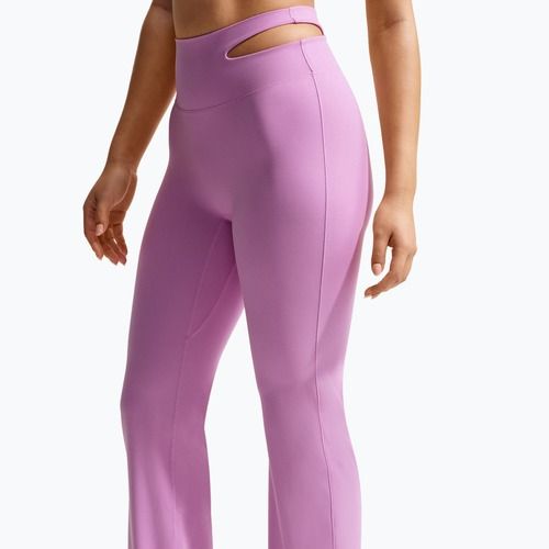Штани для тренувань жіночі Nike Zenvy High-Waisted Flared light magenta/white