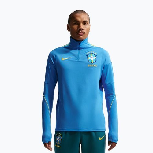 Кофта футбольна чоловіча Nike Brazil Strike light photo blue/light menta/midwest gold