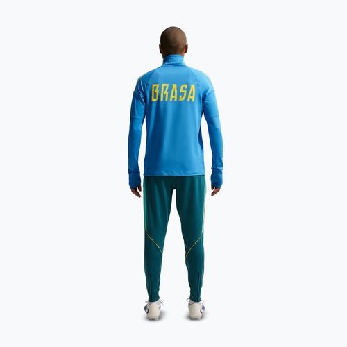 Кофта футбольна чоловіча Nike Brazil Strike light photo blue/light menta/midwest gold