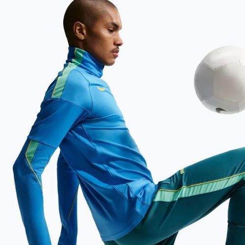Кофта футбольна чоловіча Nike Brazil Strike light photo blue/light menta/midwest gold