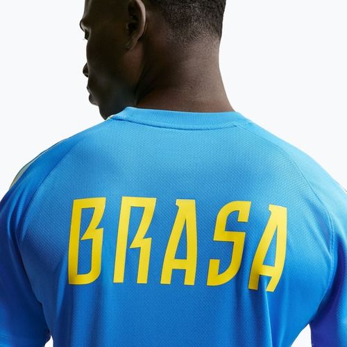 Футболка футбольна чоловіча Nike Brazil Strike light photo blue/light menta/midwest gold