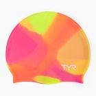 Шапочка для плавання дитяча TYR Tiedye Silicone Multicolor Jr yellow/pink/orange