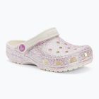Crocs Classic Glitter Clog дитячі шльопанці bianco sporco