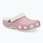 Дитячі шльопанці Crocs Classic Glitter Clog білий/веселка