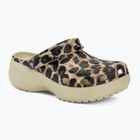 Жіночі шльопанці Crocs Classic Platform Animal Remix кістка/леопард