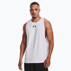 Футболка баскетбольна чоловіча Under Armour Baseline Cotton Tank 100 біло-чорна UAR-1361901100-100