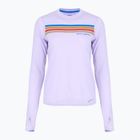 Футболка для бігу жіноча Brooks Distance Graphic LS heather violet dash/stripe