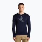 Лонгслів чоловічий icebreaker Merino 200 Oasis Crewe SkiingYeti midnight navy