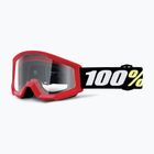 Дитячі велосипедні окуляри 100% Strata Mini groom червоні/прозорі