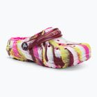 Дитячі шльопанці Crocs Classic Lined Marbled Clog electric pink/multi