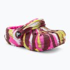 Дитячі шльопанці Crocs Classic Lined Marbled Clog electric pink/multi