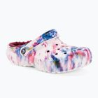 Жіночі шльопанці Crocs Classic на підкладці Tie Dye Clog бордо/мульти