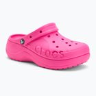 Шльопанці Crocs Baya Platform Clog electric pink