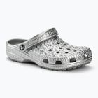 Шльопанці Crocs Classic Metallic Crocskin сріблясті
