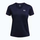 Футболка тренувальна жіноча Under Armour Tech V-Twist midnight navy/white