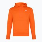 Кофта чоловіча Nike Sportswear Club Fleece Hoodie safety orange/ safety orange/ white