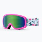 Лижні окуляри Smith Snowday Jr vivid pink hearts/green sol-x mirror