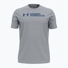 Чоловіча тренувальна футболка Under Armour Sliced Wordmark 60/40S mod grey/tech blue