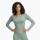 Лонгслів для тренувань жіночий Under Armour Train Seamless silica green/white