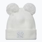 Шапка зимова жіноча New Era Double Pom Knit Beanie New York Yankees white