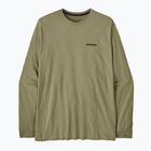 Лонгслів чоловічий Patagonia P-6 Logo Responsibili p-6 outline/gumtree green