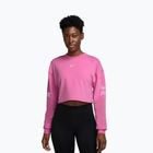 Кофта для тренувань жіноча Nike Pro Dri-Fit Loose Crew-Neck playful pink/pink foam/white