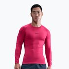 Лонгслів для тренувань чоловічий Nike Pro Dri-Fit Tight Fitness rush pink/black