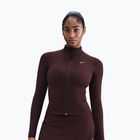 Кофта для тренувань жіноча Nike One Fitted Dri-Fit Full-Zip burgundy crush/white