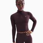 Жіночий лонгслів Nike One Fitted Dri-Fit 1/4 Zip Mid Layer burgundy crush/white