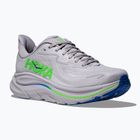 Чоловічі бігові кросівки HOKA Clifton 10 Wide попелясто-сірий/неоново-зелений