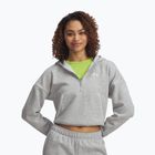 Жіноча толстовка Under Armour Rival Fleece Piped HZ Hoodie модний сірий світлий меланж/білий